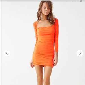 Orange body con dress